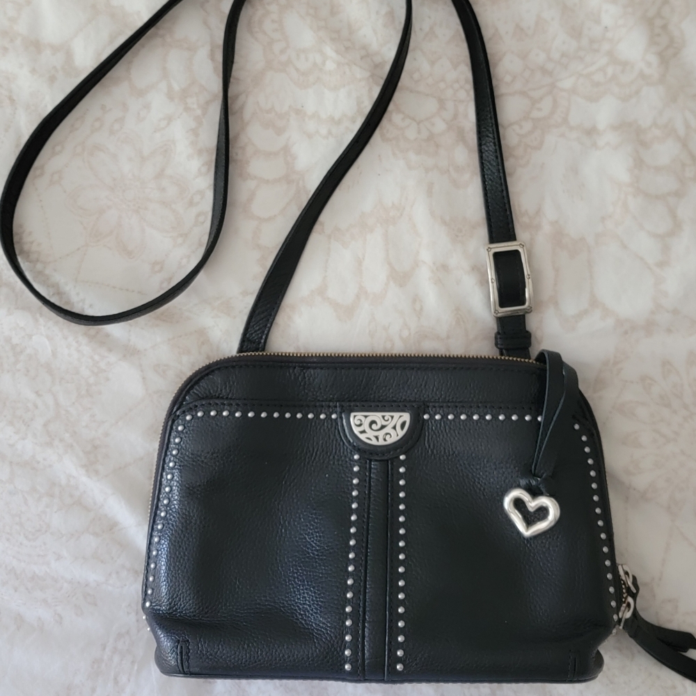 Brighton Studded Black Crossbody Bag